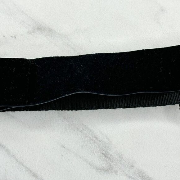 Loft Black Velvet Rhinestone Stretch Cinch Belt Small/Medium S/M โจ - Picture 12 of 16
